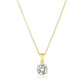 Royal Brilliant Cut Pendant Necklace Finished in 18kt Yellow Gold